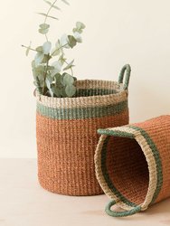 Baskets With Handle, Set Of 2 - Woven Baskets