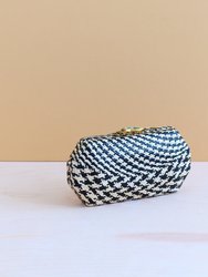 Black Houndstooth Clutch - Handwoven Clutch