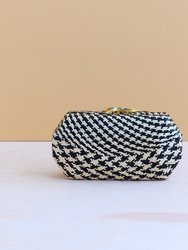 Black Houndstooth Clutch - Handwoven Clutch - Black/White