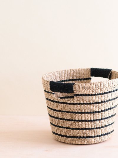 LIKHA Black + Natural Striped Tapered Basket - Modern Baskets product