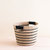 Black + Natural Striped Tapered Basket - Modern Baskets - Black & Natural