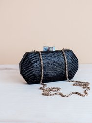 Black Woven Clutch - Handwoven Clutch