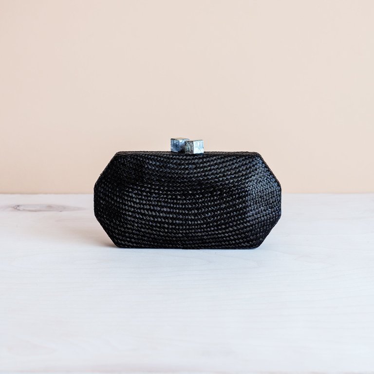 Black Woven Clutch - Handwoven Clutch - Black