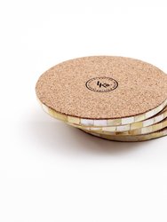 Blocked Nude Mother-Of-Pearl Coasters