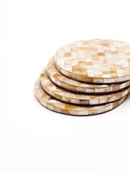 Blocked Nude Mother-Of-Pearl Coasters