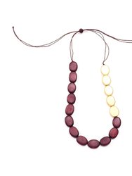 Burgundy and Gold Necklace - Wooden Necklaces