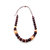 Burgundy Handmade Wooden Necklaces - Burgundy/Gold/Coral