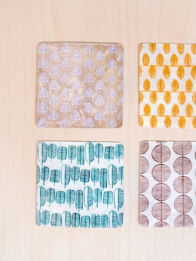 LIKHA Capiz Coaster Nordic Pattern Set Of 4 - Shell Coasters product