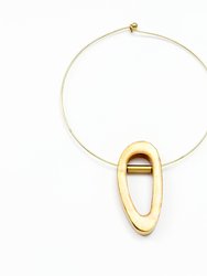 Capiz Shell Necklace - Orbita Brass Choker - Gold
