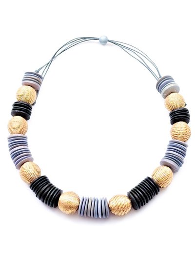 LIKHA Chunky Wooden Necklace - Grey and Black product
