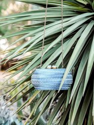 Denim Blue Shibori-Pattern Clutch - Handcrafted Clutches