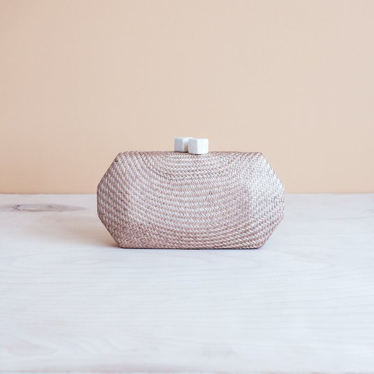 Dusty Rose Clutch - Handcrafted Clutches - Taupe /Dusty Rose