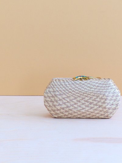 LIKHA Dusty Rose Houndstooth Clutch - Straw Clutch product