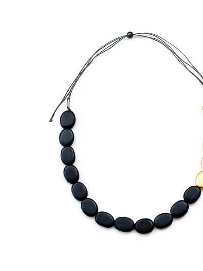 LIKHA Gold and Charcoal Wooden Bead Necklace product