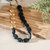 Gold and Charcoal Wooden Bead Necklace