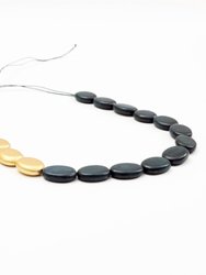 Gold and Charcoal Wooden Bead Necklace