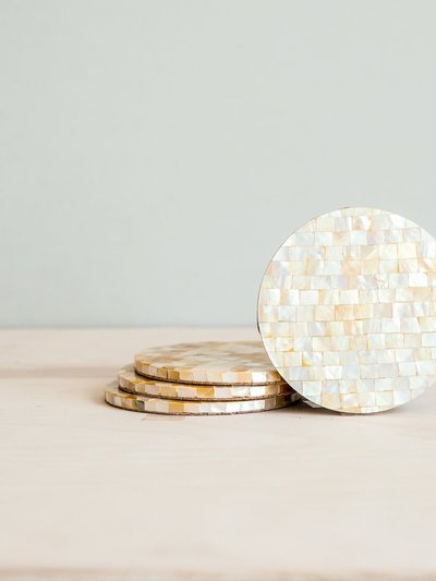 LIKHA Golden Yellow Mother Of Pearl - Mosaic Coasters product