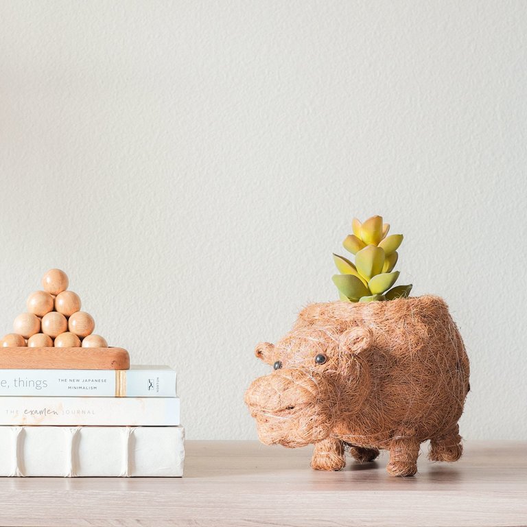 Hippo Planter - Coco Planter - Natural