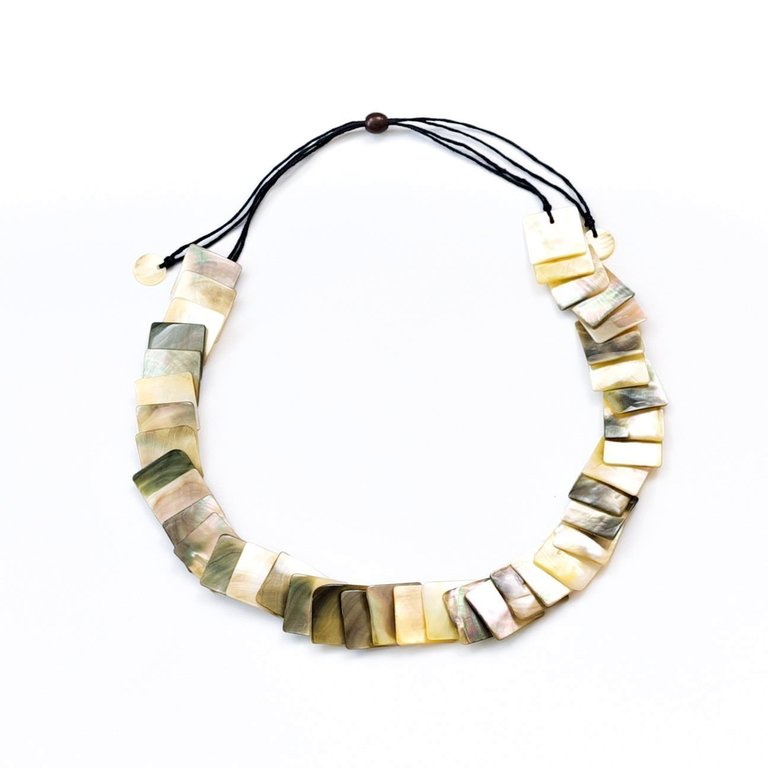 Mother of Pearl Shell Necklace - Iridescent Grey - Iridescent Grey