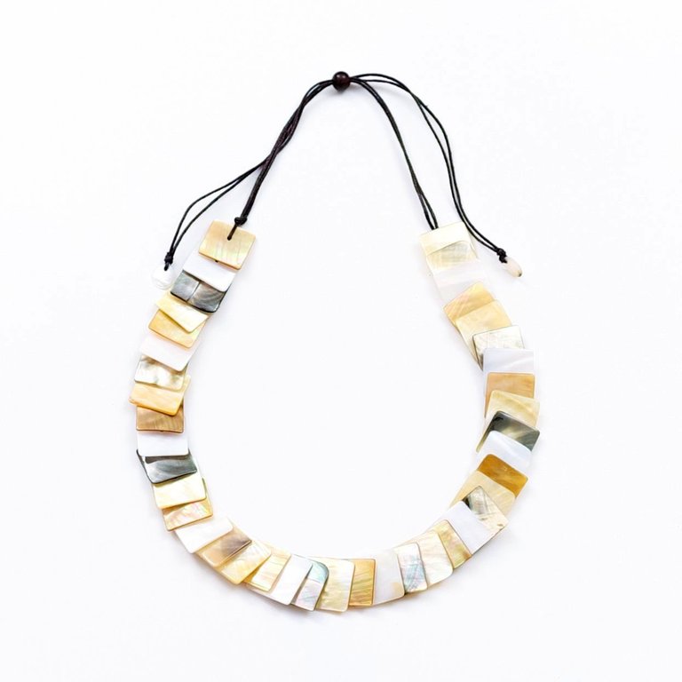 Mother of Pearl Squares Necklace - Multicolor - Multicolor