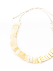 Mother Of Pearl Statement Necklace - Golden Yellow