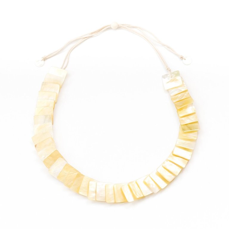 Mother Of Pearl Statement Necklace - Golden Yellow
