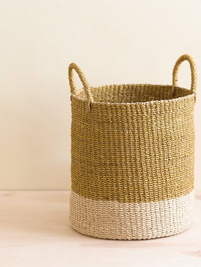 LIKHA Mustard Floor Basket With Handle - Natural Baskets product