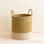 Mustard Floor Basket With Handle - Natural Baskets - Mustard Yellow, Natural