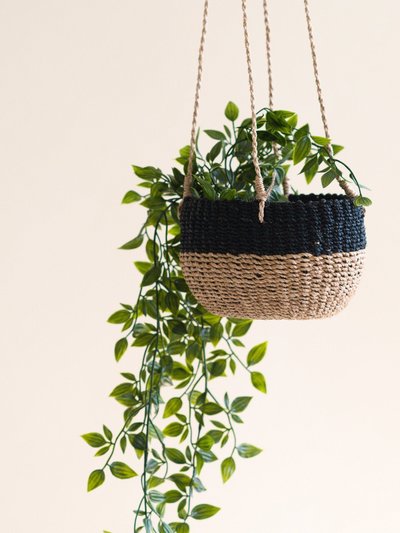 LIKHA Natural + Black Colorblock Hanging Planter - Hanging Basket product