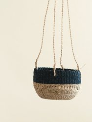 Natural + Black Colorblock Hanging Planter - Hanging Basket