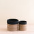 Natural + Black Tabletop Catch-All Set of 2 - Tabletop Bins