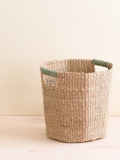 LIKHA Natural Octagon Basket with Sage Handle - Octagon Basket product