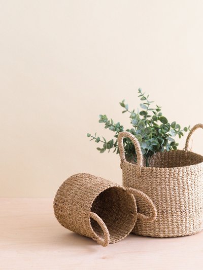 LIKHA Natural Tabletop Mini Basket with Handle Set of 2 - Weave Baskets product