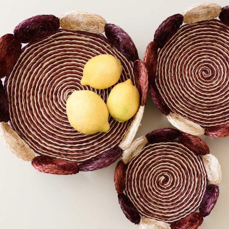 Natural Woven Fruit Basket - Storage Basket, Set Of 3