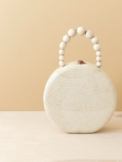 LIKHA Oat Round Classic Handbag With Bead Handle - Woven Purse product