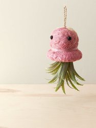 Octopus Planter For Air Plants - Handmade Hanging Planter - Pink & White
