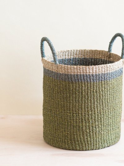 LIKHA Olive Floor Basket With Handle - Handwoven Basket product