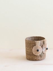 Owl 6" Seagrass Basket Planter - Succulent Plant Pot