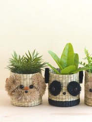 Panda 6" Seagrass Basket Planter - Animal Planter