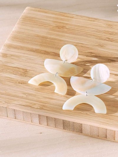 LIKHA Pearl White Long Dangle Earrings - Mother of Pearl Earrings product