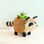 Raccoon Planter - Handmade Plant Pot - Natural Brown/White/Black