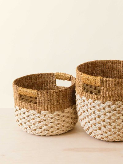 La Jolie Muse Havre Mint Green Paper Rope Storage Baskets Set of 4