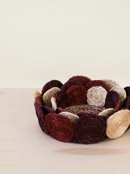 Rust And Mauve Handwoven Storage Basket - Fruit Basket, Set Of 3