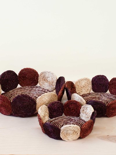 LIKHA Rust And Mauve Handwoven Storage Basket - Fruit Basket, Set Of 3 product