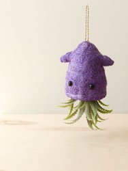 Squid Hanging Planter For Air Plants - Handmade Plant Pot - Purple