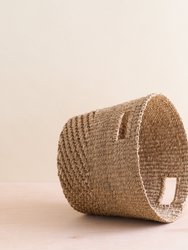 Tan + Natural Tapered Basket - Straw Basket