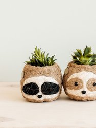 Two-tone Sloth Coco Coir Planter - Handmade Planters