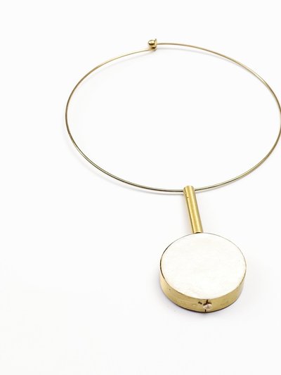 LIKHA White Statement Necklace - Handmade Choker Pendula product