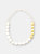White Wooden Bead Necklace - White and Gold