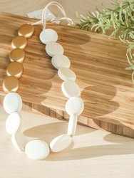 White Wooden Bead Necklace